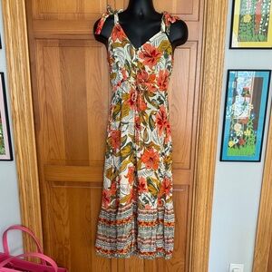 Floral Sleeveless Maxi Dress - Multicolor